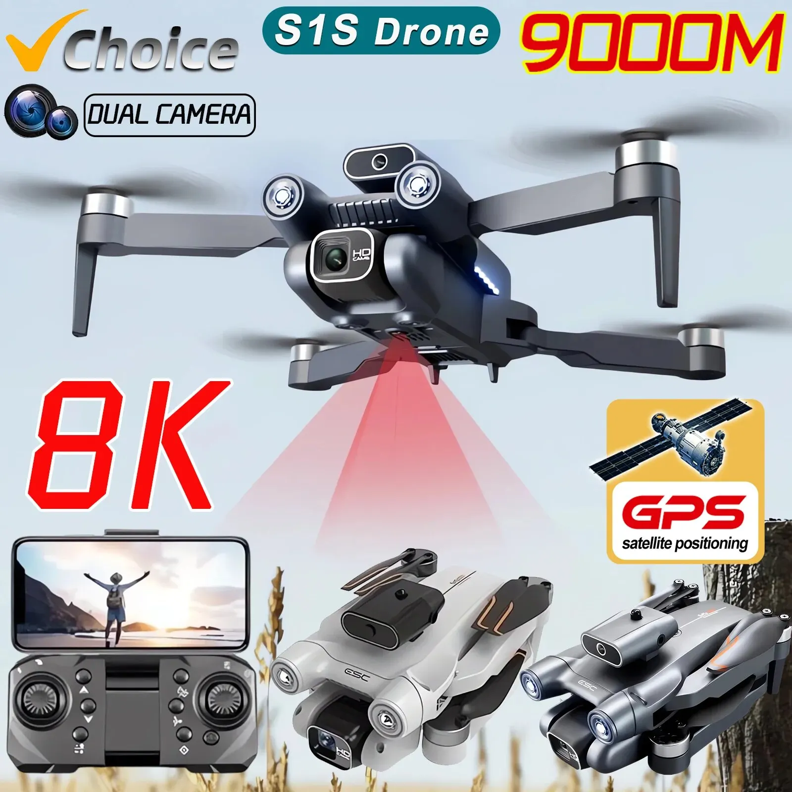 New S1S 5G GPS Drone Camera 8K - Drone Camera Hd review and price