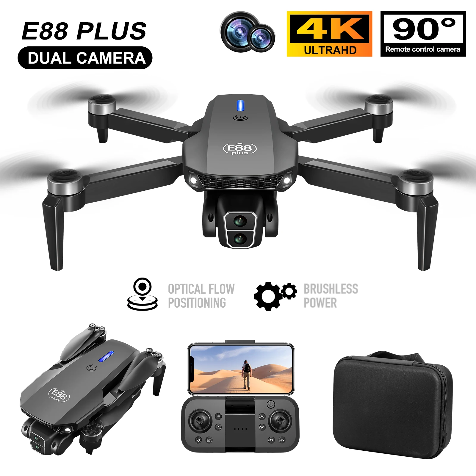 New E88 Plus Quadcopter Drone: - Drone Camera Hd review and price